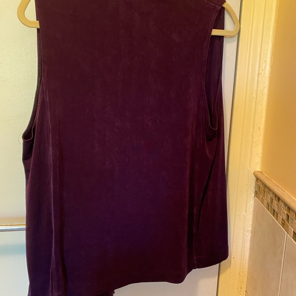 Chico's Eggplant Purple Zip Vest S/M - Picture 3 of 9